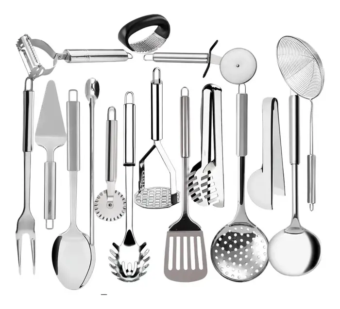 SQ Jogo Com 16 Utensílios Inox Para Cozinha