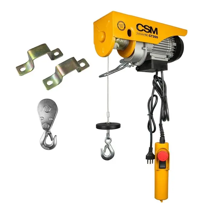 Guincho Elétrico 100-200kg 550W 12m Cabo de Aço TEC GT CSM