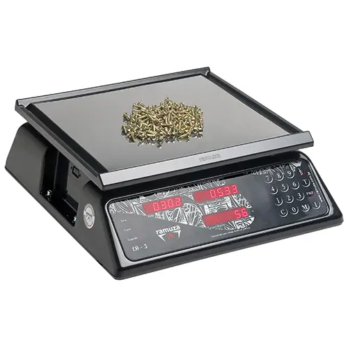 Balança Automática Elétrica Pesadora e Contadora de Precisão CR 30 KG X 10 G Preta