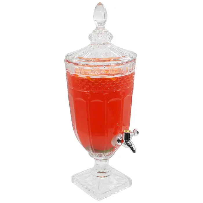 Suqueira Dispenser Bebidas Água Suco 3 Litros Cristal Luxo