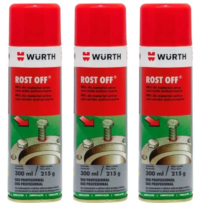 Kit 3 Desengripantes em Spray Rost Off 300ml WURTH-K93