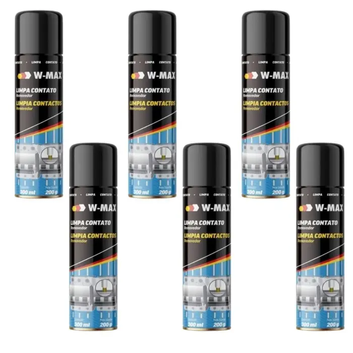 Kit 6 Limpa Contato Spray W-Max 300ml WURTH-K9316