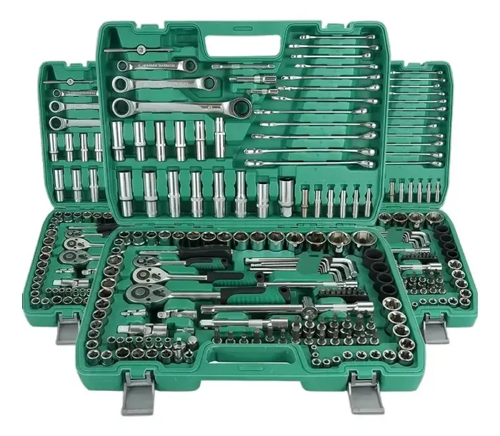 Kit Jogo De Ferramentas Com Soquetes 151 Peças De Aço Crv Verde