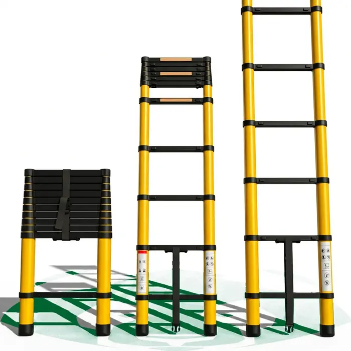 Telescópica de Alumínio Escadas 3,20m 12 Degraus Retrátil Extensível Multifuncional Portátil Compacta até 150kg Several Importados Escada de Mão para